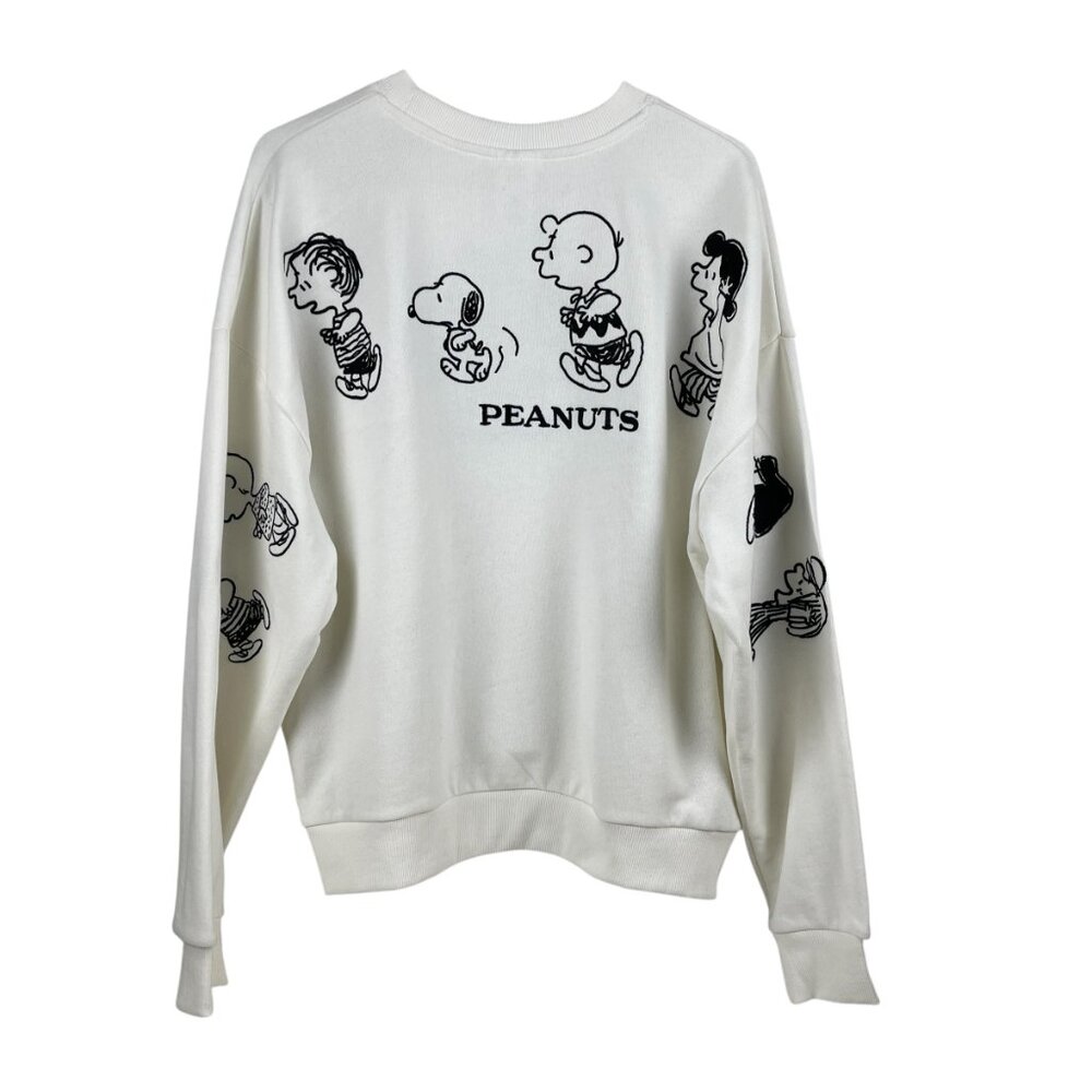 Peanuts Characters Off White Double Sided Sweatshirt Women's Size XL NWT - Picture 2 of 10
